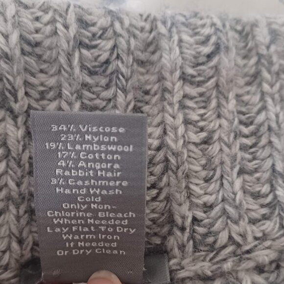 Ann Taylor Women’s L Gray Wool Angora Cashmere Blend Shawl Collar Knit Cardigan - Picture 4 of 7